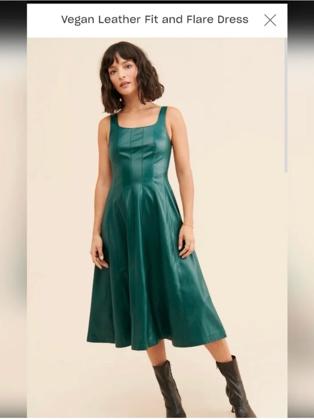 Avec Les Filles Emerald Green Sleeveless Midi Dress - Picture 4 of 4